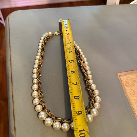 Coldwater Creek Faux Pearl Chainlink Statement Necklace - Picture 7 of 9